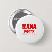Llama Monster Red Logo Ronde Button 5,7 Cm (Voorkant /achterkant)
