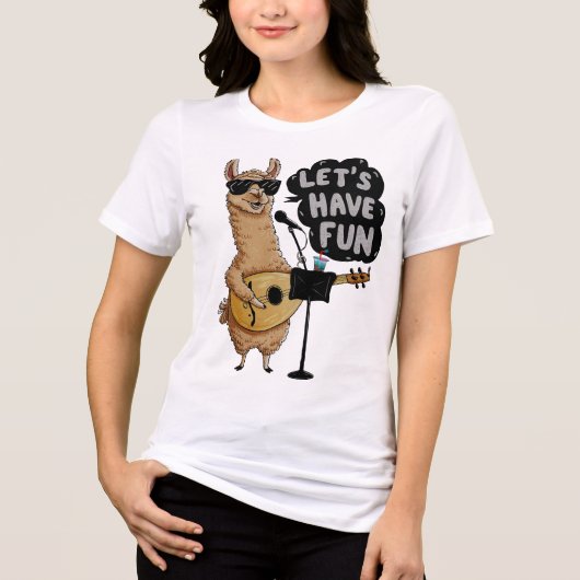 Llama Music Party Tri-Blend Shirt (Voorkant)
