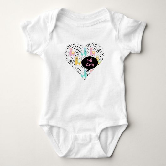 Llama, My Baby Llama, Mi Cria, Baby Bodysuit, Gift Romper (Voorkant)