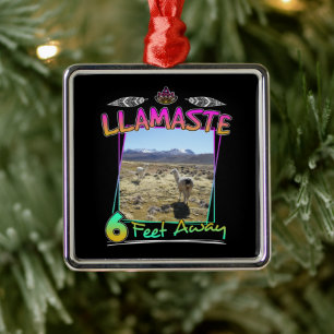 Llama - Namaste Yoga Pun Llamaste Metalen Ornament