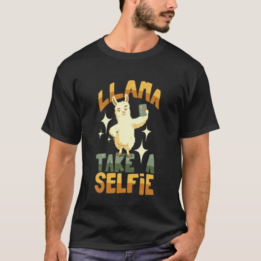 Llama Neem Een Selfie T-shirt (Voorkant)
