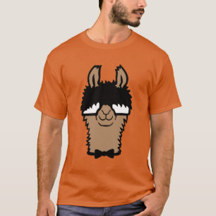 Llama Nerd Bril Das Fun Alpaca T-shirt