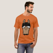 Llama Nerd Geek Glasses Bow Tie Funny Alpaca T-shirt (Voorkant volledig)