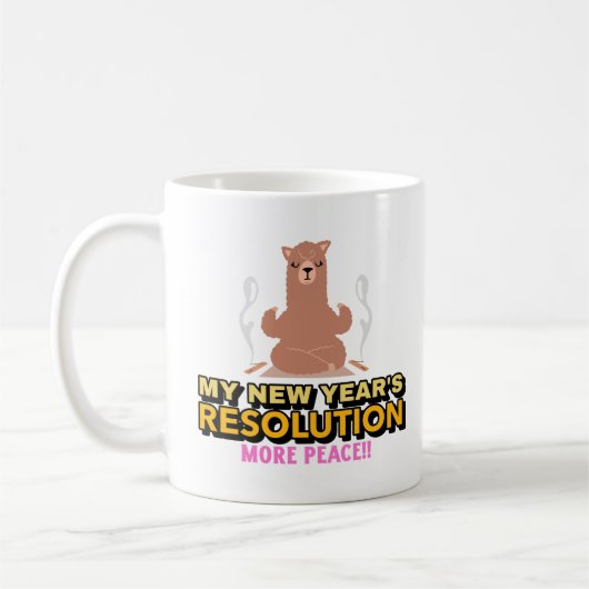 Llama-New Year's resolutie-Meer vrede Koffiemok (Links)