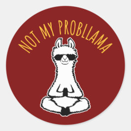 Llama Niet Mijn Probllama Meditatie Yoga Zonnebril Ronde Sticker