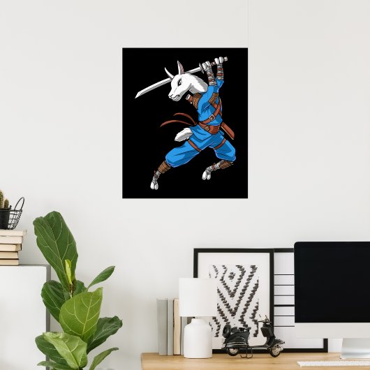 Llama Ninja Samurai Poster (Thuiskantoor)