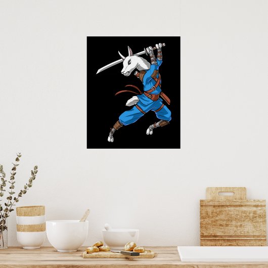 Llama Ninja Samurai Poster (Keuken)