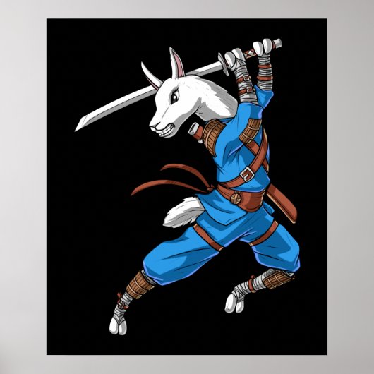 Llama Ninja Samurai Poster (Voorkant)