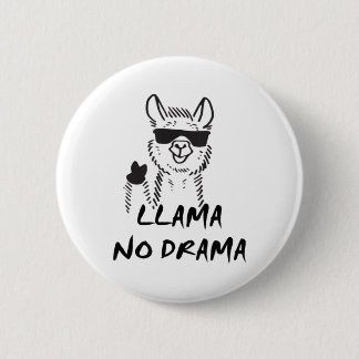 Llama No Drama - Funny " Geen probleem" Ronde Button 5,7 Cm