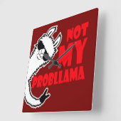 Llama Not My Probllama Peace Hand Sign Sunglasses Vierkante Klok (Hoek)