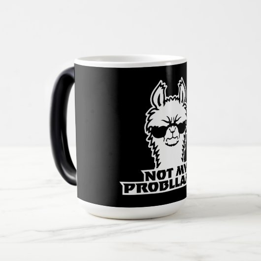 Llama Not My Probllama Sunglasses Cool Angry Mood Magische Mok (Voorkant links)