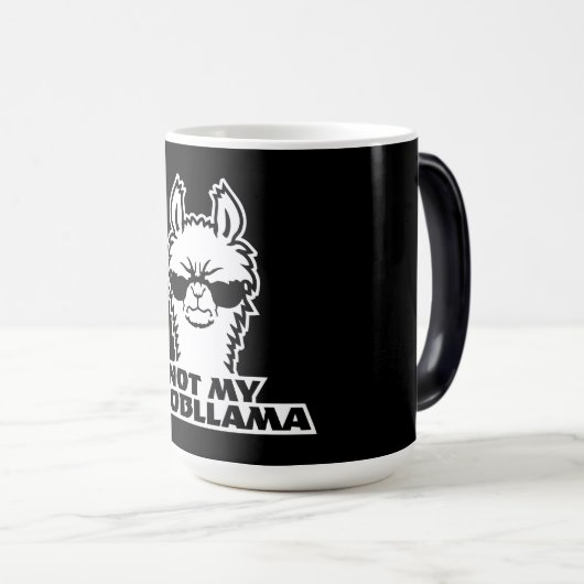 Llama Not My Probllama Sunglasses Cool Angry Mood Magische Mok (Voorkant rechts)