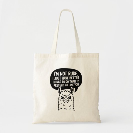 Llama Not Rude Tote Bag (Voorkant)