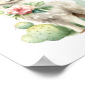 Llama Nursery Decor Schattige Llama Waterverf Poster (Hoek)