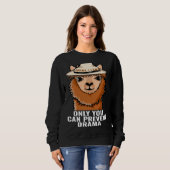 Llama Only You Can Prevent Drama funny Camping gif Trui (Voorkant volledig)