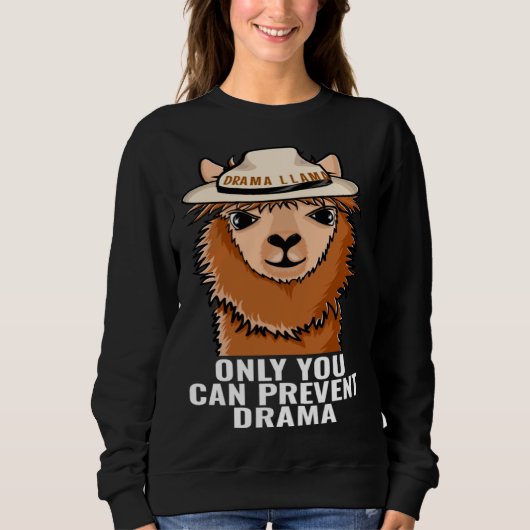 Llama Only You Can Prevent Drama funny Camping gif Trui (Voorkant)