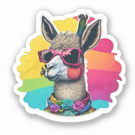 Llama Ontdek onze Schattige Llama Sticker (Voorkant)