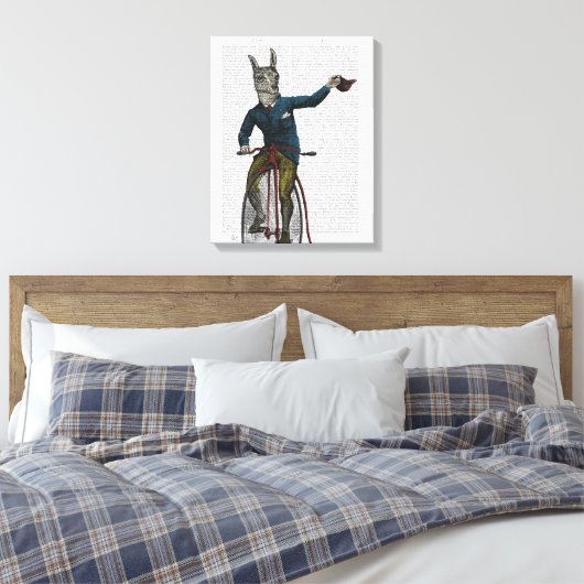 Llama op Bike Canvas Afdruk (Insitu (Slaapkamer))
