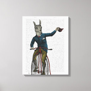 Llama op Bike Canvas Afdruk