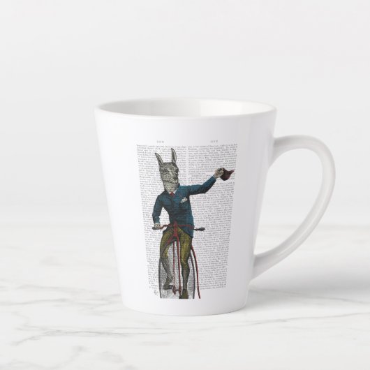 Llama op Bike Latte Mok (Rechts)