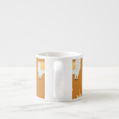 Llama, oranje achtergrond: verjaardagspatroon. espresso kop (Achterkant)