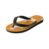 Llama, oranje achtergrond: verjaardagspatroon. kinder teenslippers (Schuin)