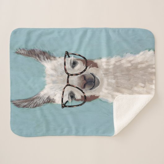 Llama - Overmaatse bril Sherpa Deken (Voorkant (horizontaal))