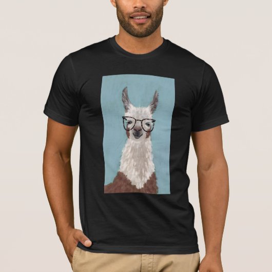 Llama - Overmaatse bril T-shirt (Voorkant)