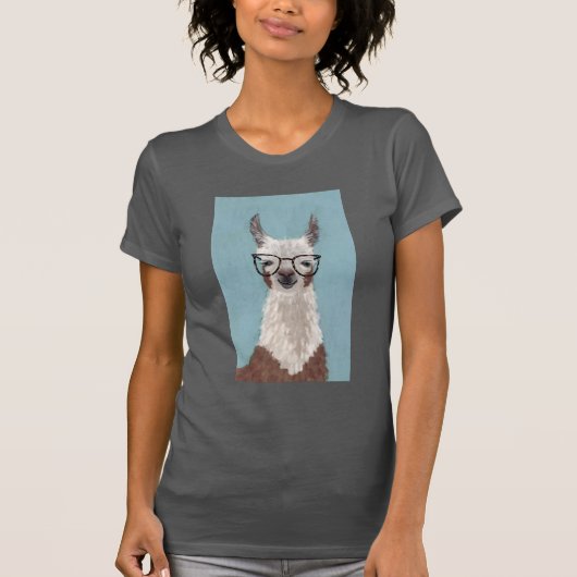 Llama - Overmaatse bril T-shirt (Voorkant)