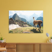 Llama Overzien Ruins | Machu Picchu, Peru Canvas Afdruk (Insitu (Woonkamer))