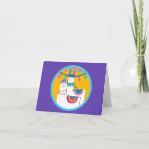 Llama Paars Blauw Geel Kleurrijk Dank Je Bedankkaart
