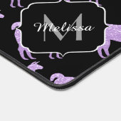 Llama Paarse lavendel Sparkles patroon Monogram Bureaumat (Hoek)
