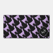 Llama Paarse lavendel Sparkles patroon Monogram Bureaumat (Voorkant)