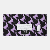 Llama Paarse lavendel Sparkles patroon Monogram Bureaumat (Keyboard & Muis)