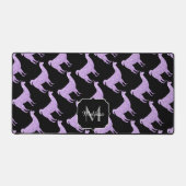 Llama Paarse lavendel Sparkles patroon Monogram Bureaumat (Voorkant)