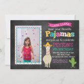 Llama Pajama Birthday Party - Fotouitnodiging Kaart (Voorkant)