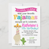 Llama Pajama Birthday Party Kaart (Voorkant)