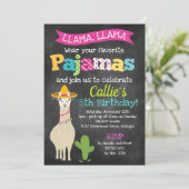 Llama Pajama Birthday Party Kaart (Staand voorkant)