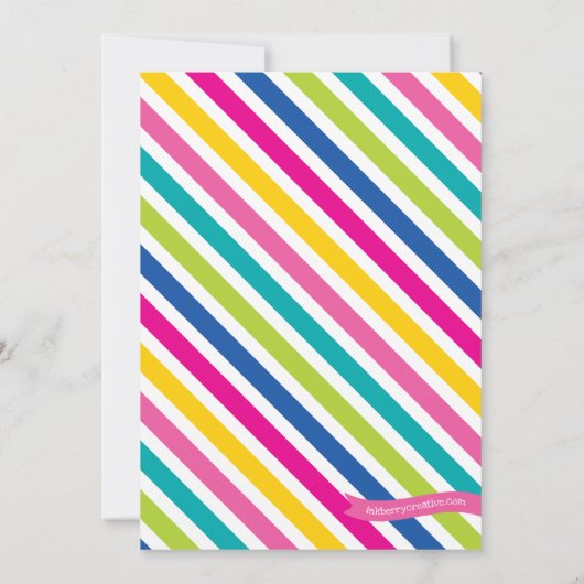 Llama Pajama Birthday Party Kaart (Achterkant)