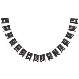 Llama Pajama Roze Meisjesslaappartij Vlaggetjes