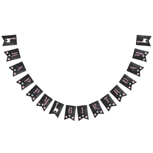 Llama Pajama Roze Meisjesslaappartij Vlaggetjes (Alle)