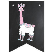 Llama Pajama Roze Meisjesslaappartij Vlaggetjes (Eerste vlag)
