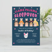 Llama Pajama Sleepover Hot roze marine Kaart (Staand voorkant)
