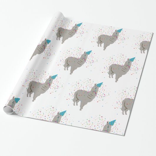 Llama-partij - Dieren met partij Cadeaupapier (Uitgerold)