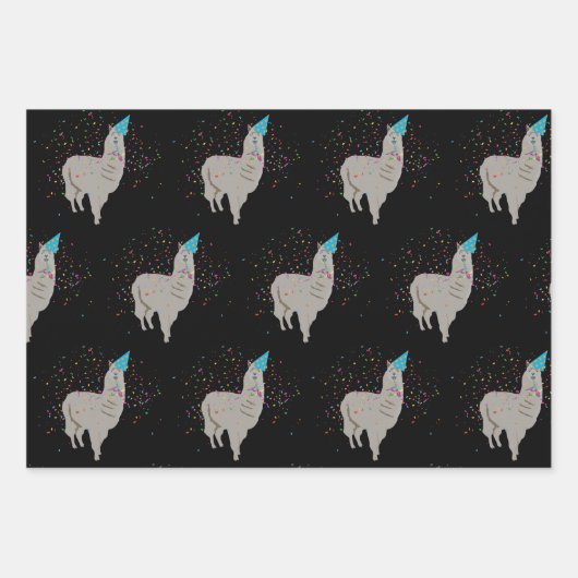 Llama-partij - Dieren met partij Inpakpapier Vel (Voorkant 3)
