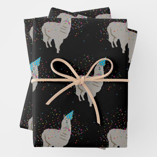 Llama-partij - Dieren met partij Inpakpapier Vel (In situ)