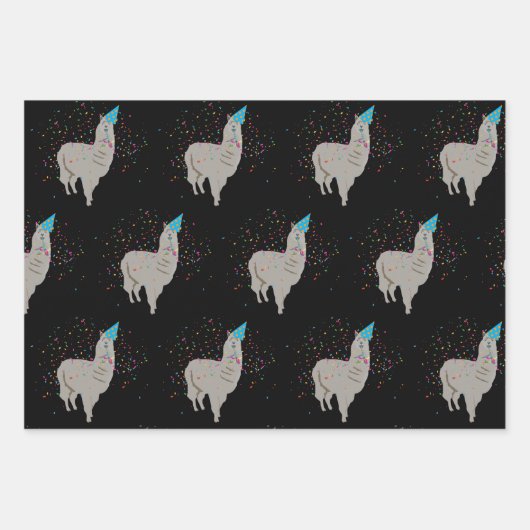 Llama-partij - Dieren met partij Inpakpapier Vel (Voorkant)