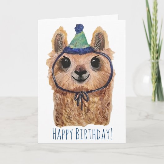 Llama Party Animal Birthday Kaart (Voorkant)