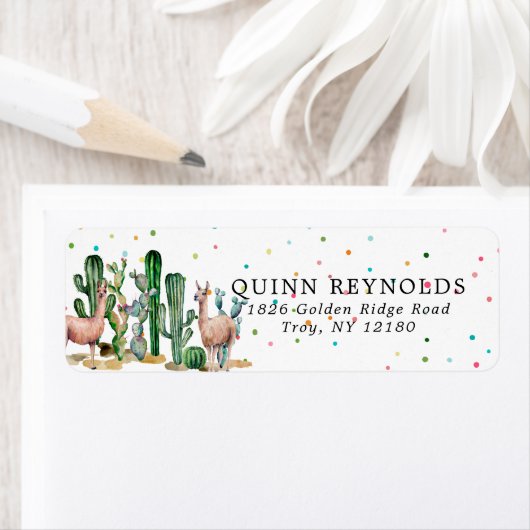 Llama Party | Label retouradres (Insitu)