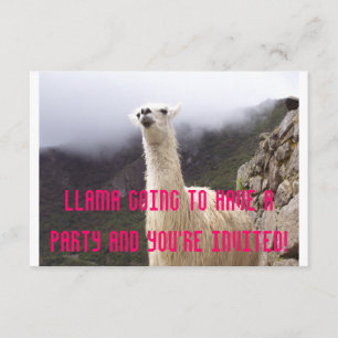 Llama Party nodigt uit Kaart